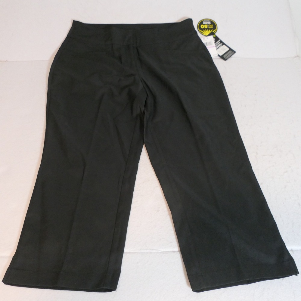PGA Tour Womens Golf Pants 6 Black UPF 50 Crop Pockets LIghtweight Performance